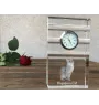 Singapura Cat - glass clock with a photo, photo of a cat in crystal, personalized standing office clock by Art-Dog brand