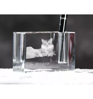 Syberyjski penholder kryształowy z kotem Art-Dog