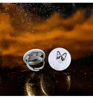 Chat Snowshoe - une bague unique, faite à la main, bijoux pour femmes de la marque Art-Dog