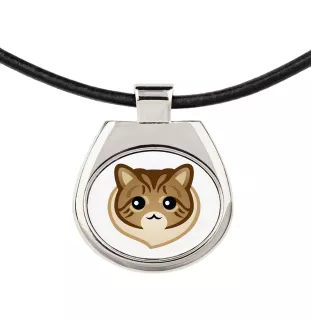 Siberian - pendant necklace with graphic on a chain strap by Art-Dog brand