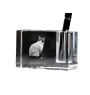 Snowshoe Cat - Pen stand, crystal organiser with cat photo, unique desk decoration by Art-Dog brand