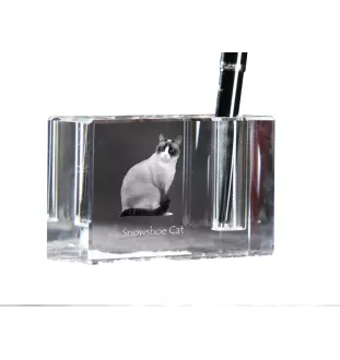 Snowshoe  penholder kryształowy z kotem Art-Dog