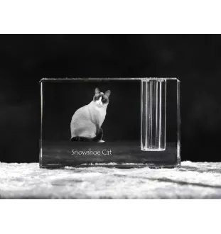 Snowshoe  penholder kryształowy z kotem Art-Dog