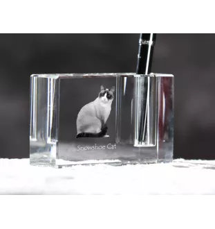 Snowshoe  penholder kryształowy z kotem Art-Dog