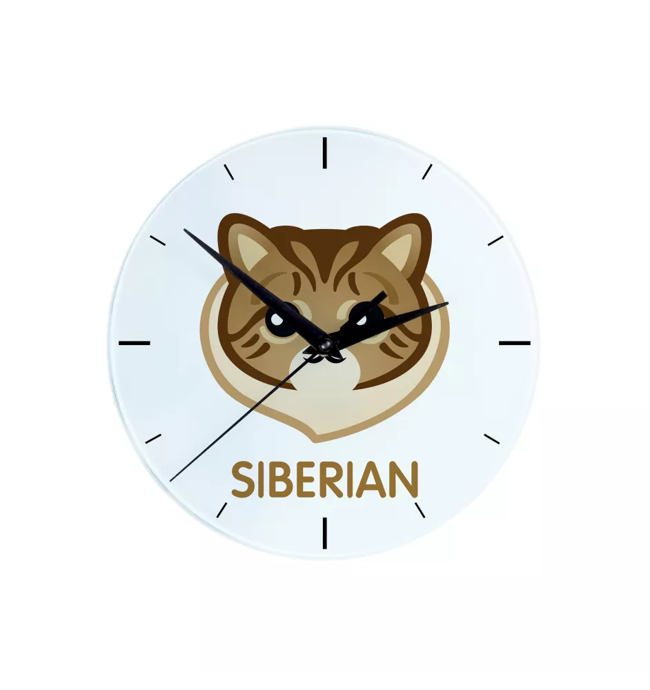 Siberian - MDF clock with graphics and the Art-Dog brand name