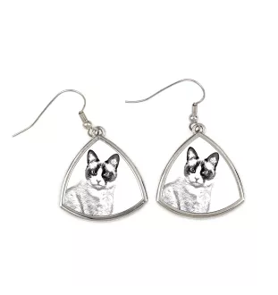 Snowshoe Cat - cat earrings, hanging earrings with a picture, personalized jewelry with Art-Dog brand print.