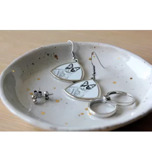 Chat Snowshoe - boucles d'oreilles avec un chat, boucles d'oreilles pendantes avec une image, bijoux personnalisés avec l'impression de la marque Art-Dog