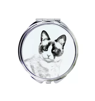 Chat Snowshoe - miroir de poche avec un chat, miroir personnalisé pour sac à main, miroir compact avec impression de la marque Art-Dog