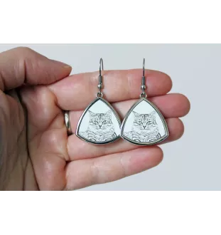 Sibirische Katze - Katzenohrringe, hängende Ohrringe mit Bild, personalisierter Schmuck mit dem Aufdruck der Marke Art-Dog