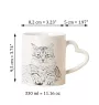 Sibirische Tasse mit Katze, entzückende Tasse mit herzförmigem Henkel, universelles Geschenk der Marke Art-Dog