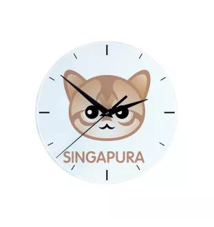 Singapura - horloge MDF avec graphisme et logo de la marque Art-Dog