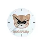 Singapura - horloge MDF avec graphisme et logo de la marque Art-Dog