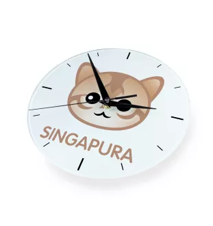 Singapura - MDF clock with graphics and the Art-Dog brand name