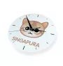 Singapura - horloge MDF avec graphisme et logo de la marque Art-Dog
