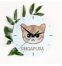 Singapura - horloge MDF avec graphisme et logo de la marque Art-Dog