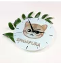 Singapura - MDF clock with graphics and the Art-Dog brand name