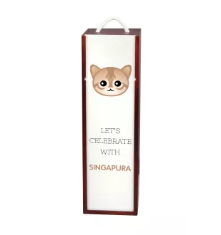 Singapura - boîte à vin avec graphisme et logo de la marque Art-Dog