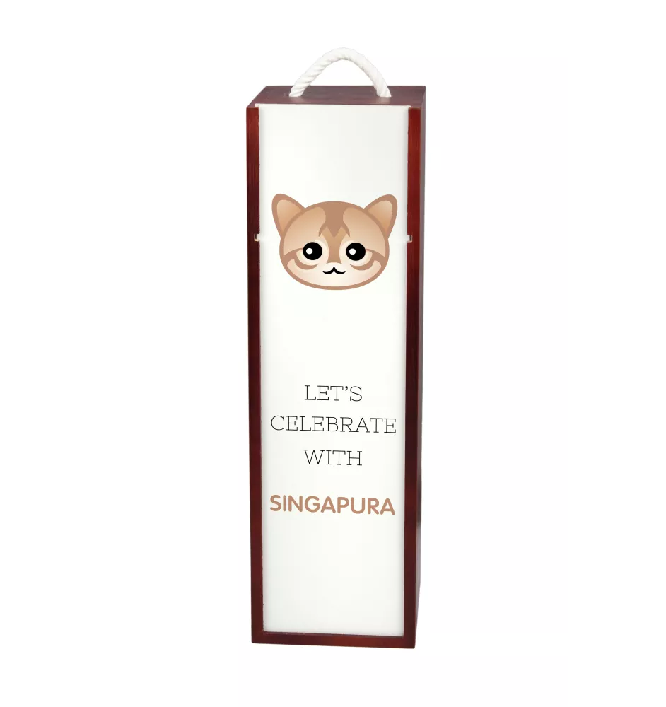 Singapura - boîte à vin avec graphisme et logo de la marque Art-Dog