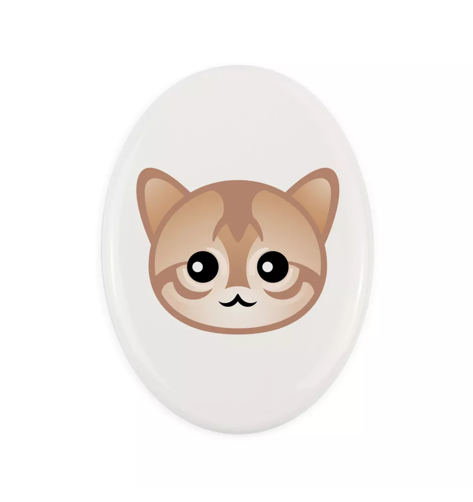 Singapura - ceramic tombstone plaque with graphics and inscription by Art-Dog brand