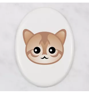 Singapura - une plaque funéraire en céramique avec une illustration et un texte de la marque Art-Dog