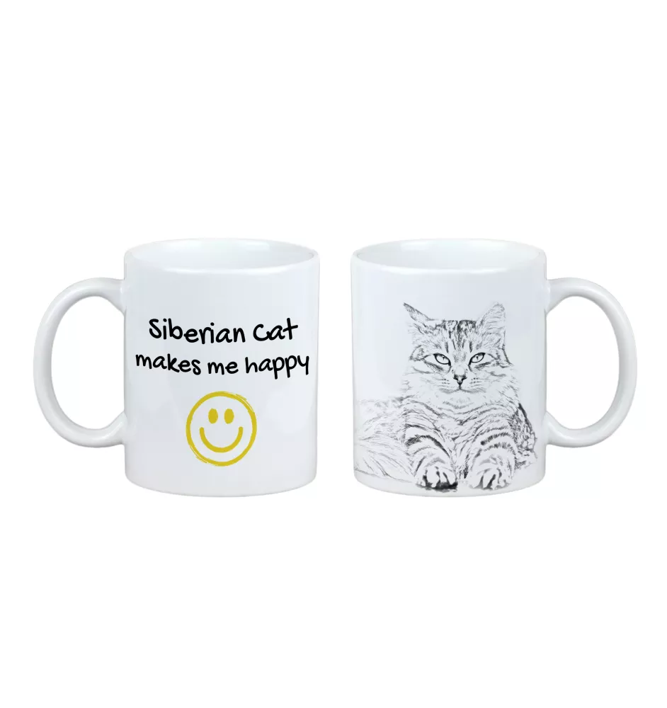 Sibirische - Tasse mit Katze, fröhliche Tasse für Hundefreunde, personalisiertes Geschenk der Marke Art-Dog