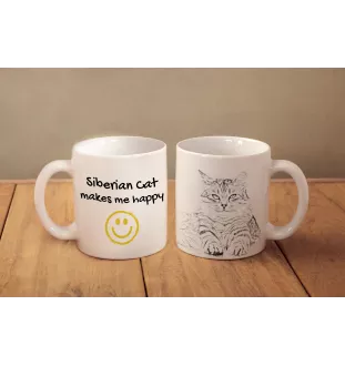 Sibirische - Tasse mit Katze, fröhliche Tasse für Hundefreunde, personalisiertes Geschenk der Marke Art-Dog