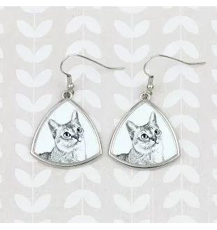 Singapura Cat - cat earrings, hanging earrings with a picture, personalized jewelry with Art-Dog brand print.