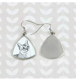 Singapura Cat - cat earrings, hanging earrings with a picture, personalized jewelry with Art-Dog brand print.
