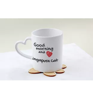 Singapura Tasse mit Katze, entzückende Tasse mit herzförmigem Henkel, universelles Geschenk der Marke Art-Dog