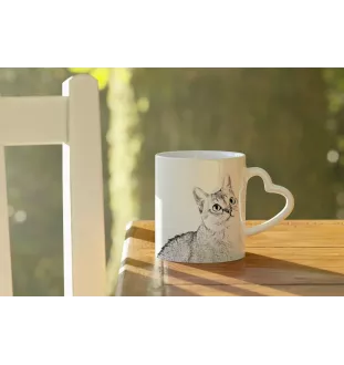 Singapura - tasse avec un chat, une tasse adorable avec une anse en forme de cœur, un cadeau universel de la marque Art-Dog