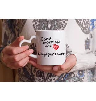 Singapura - tasse avec un chat, une tasse adorable avec une anse en forme de cœur, un cadeau universel de la marque Art-Dog