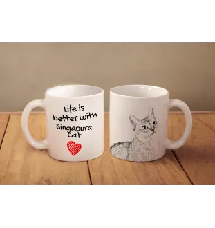 Kot singapurski kubek z kotem life is better Art-Dog