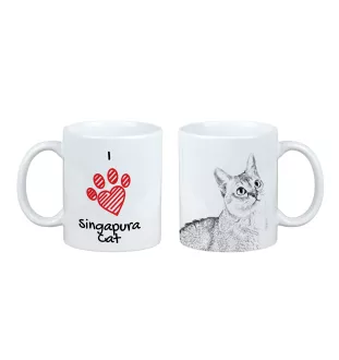 Kot singapurski kubek z kotem I love Art-Dog