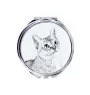 Singapura Cat - pocket mirror with a cat, personalized mirror for a purse, compact mirror with Art-Dog brand print