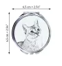 Singapura Cat - pocket mirror with a cat, personalized mirror for a purse, compact mirror with Art-Dog brand print
