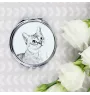 Singapura Katze - Taschenspiegel mit Katze, personalisierter Taschenspiegel, kompakter Spiegel mit Art-Dog-Logo