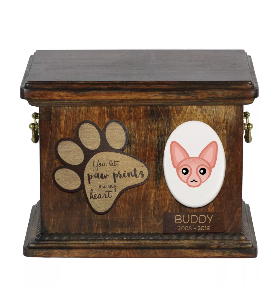 Sphynx - urne pour les cendres de chat, urne personnalisée avec gravure, boîte commémorative pour les cendres de chat de la marque Art-Dog