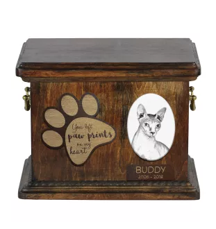 Sphynx - Eine Urne für die Asche einer Katze, eine Urne für eine Katze mit Foto, eine personalisierte Katzenasche-Box der Marke Art-Dog.