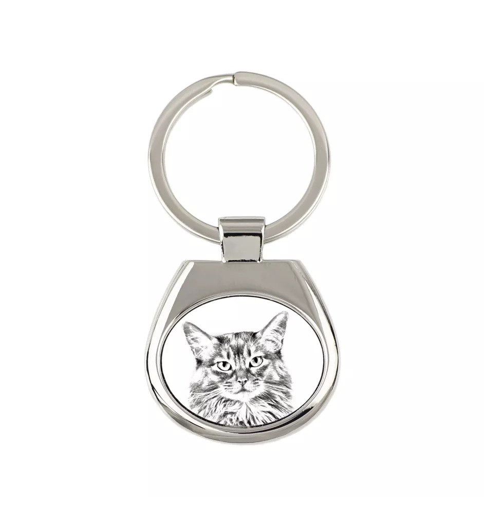 Somali Cat - keychain with a cat, keychain with a print, personalized pendant from the Art-Dog brand