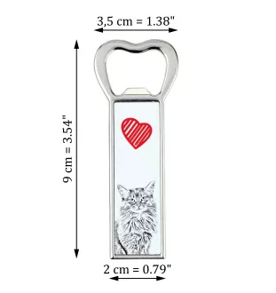 Somali Cat - bottle opener with a cat, personalized fridge opener, unique gift for men by Art-Dog brand