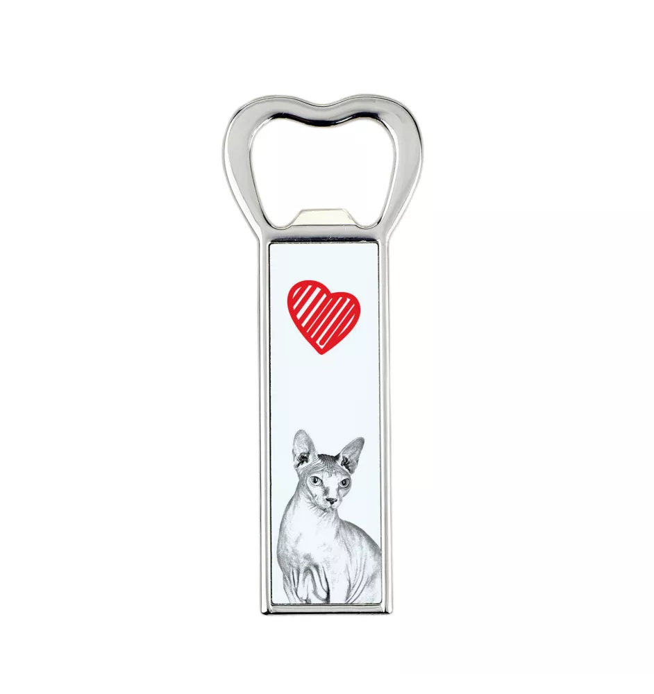 Sphynx - bottle opener with a cat, personalized fridge opener, unique gift for men by Art-Dog brand
