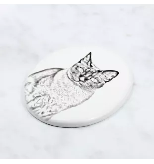 Chat tonkinois - une plaque commémorative avec une photo de chat, une plaque funéraire avec une impression, une plaque ovale personnalisée de la marque Art-Dog