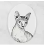 Sphynx - commemorative plaque with a cat photo, tombstone with a print, personalized oval plaque from the Art-Dog brand