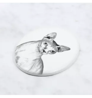 Sphynx - commemorative plaque with a cat photo, tombstone with a print, personalized oval plaque from the Art-Dog brand
