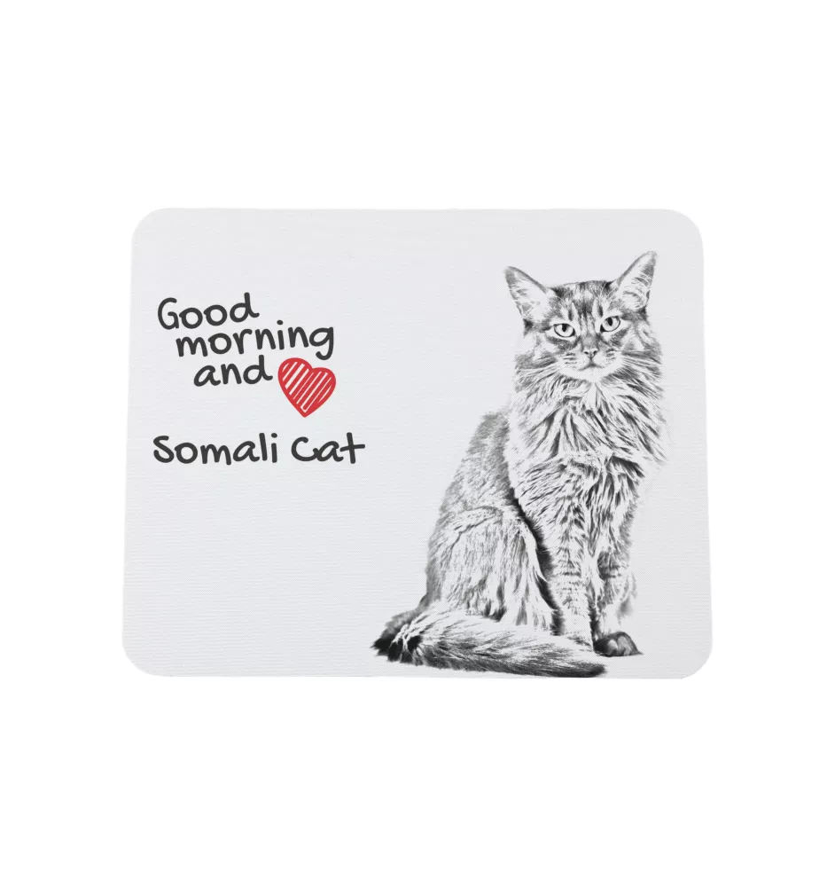 Somali Cat - mouse pad with print, personalized cat pad, unique gadget for an office worker from the Art-Dog brand