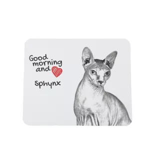 Sphynx - tapis de souris imprimé, tapis de souris personnalisé avec un chat, un gadget unique pour un employé de bureau de la marque Art-Dog