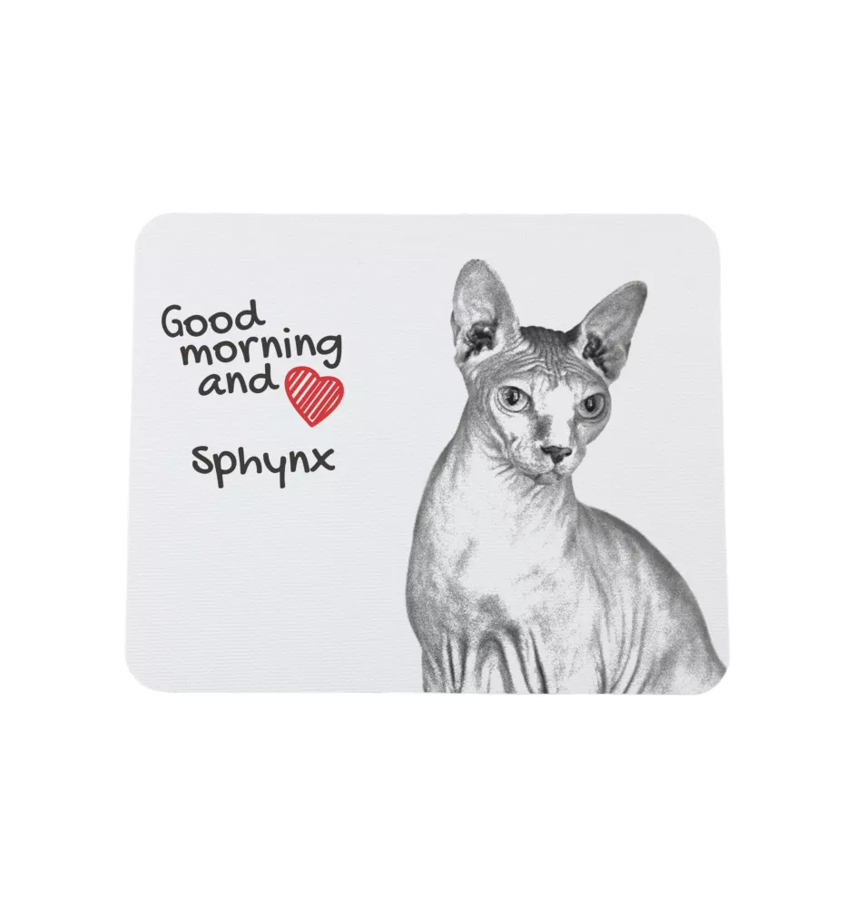 Sphynx - tapis de souris imprimé, tapis de souris personnalisé avec un chat, un gadget unique pour un employé de bureau de la marque Art-Dog