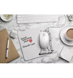 Somali-Katze - Mauspad mit Druck, personalisiertes Mauspad mit Katze, einzigartiges Gadget für Büroangestellte von Art-Dog.