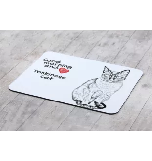 Tonkinese Cat - mouse pad with print, personalized cat pad, unique gadget for an office worker from the Art-Dog brand