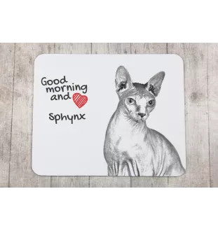 Sphynx - tapis de souris imprimé, tapis de souris personnalisé avec un chat, un gadget unique pour un employé de bureau de la marque Art-Dog